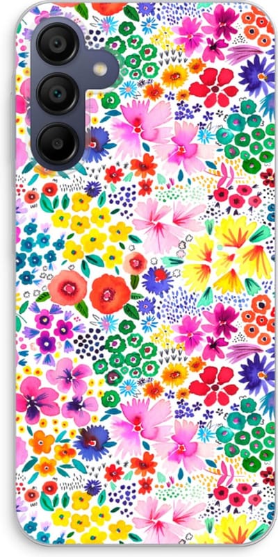 Case Company® - Hoesje geschikt voor Samsung Galaxy A15 hoesje - Little Flowers - Soft Cover Telefoonhoesje - Bescherming aan alle Kanten en Schermrand