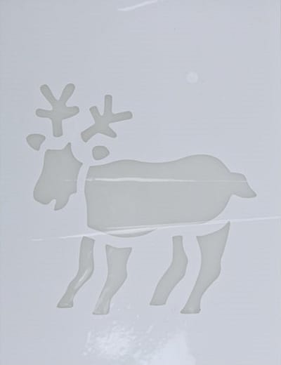Kerst raamsjabloon rendier - wit - 35 cm - raamdecoratie - kerstversiering - sneeuwspray sjabloon