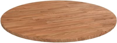 Tafelblad Eikenhout - Houten Blad Rond - Tafelblad Vervangen - Massief Eikenhout - Ø 60 cm - Lichtbruin