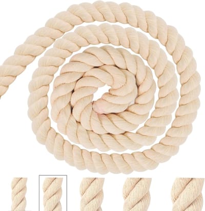 Macramé Draad 10 mm - 5 m Beige Katoen Touw voor Decoratie, DIY Projecten en Tuinieren