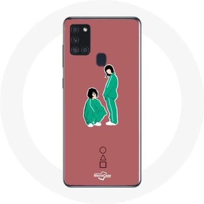 Samsung Galaxy A21S hoesje Inktvis Game Ji Yeong nummer 240 en Kang Sae Byeok nummer 067