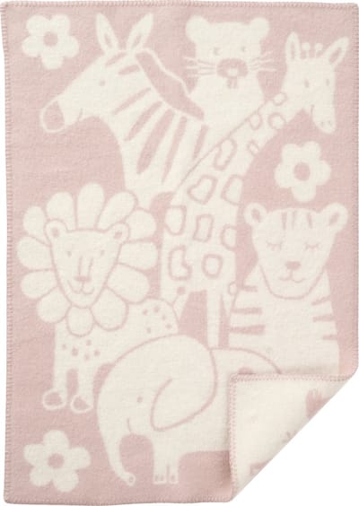 Klippan eco wol wiegdeken 65x90cm Picnic - roze