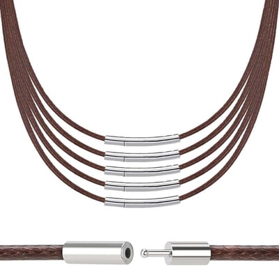 Leren Halsbanden voor Hangers, 4 Stuks, 2 mm, Zwart, Verstelbare Lengte 40-55 cm, Geschikt voor Dames en Heren, Perfect voor DIY Sieraden en Armbanden