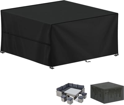 Famanu – Tuinmeubelhoes 150x130x90cm Waterdichte Buitenmeubelhoes 420D Oxford Stof Winddichte Beschermhoes voor Tuinmeubelen UV-bestendig