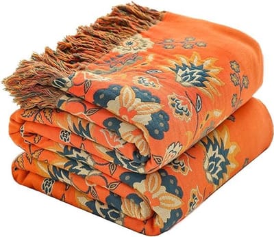 Unyqoos® Dubbelzijdige Knuffelzachte Katoenen Deken met Boho Stijl en Kwastjes 200x230 cm