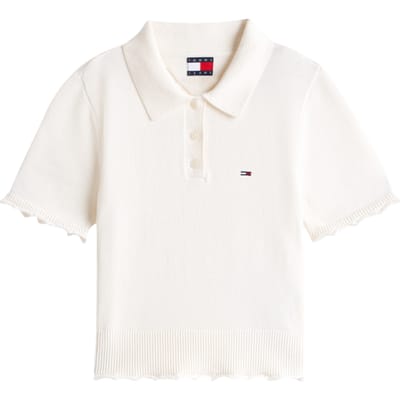 Tommy Hilfiger Lettuce Polo Sweater Ancient White Größe: XS | Poloshirts Outlet | Damen | Weiß