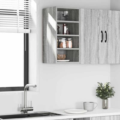 vidaXL - Bovenkast - Riga - 30x29,5x60 - cm - bewerkt - hout - grijs - sonoma - eikenkleurig
