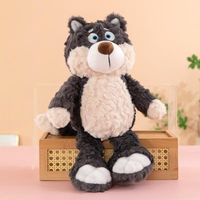 40Cm Schattige Grijze Wolf Pluche Speelgoed Knuffeldier Wolf Super Zachte Pluche Pop Cadeau Voor Kind Verjaardagscadeau Knuffelbare Wolf Poppen 40cm