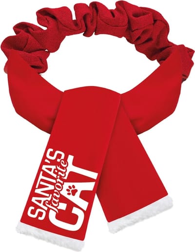 Plenty Gifts Kerst Sjaal - Kattenstropdas - Favorite Cat - Rood - S