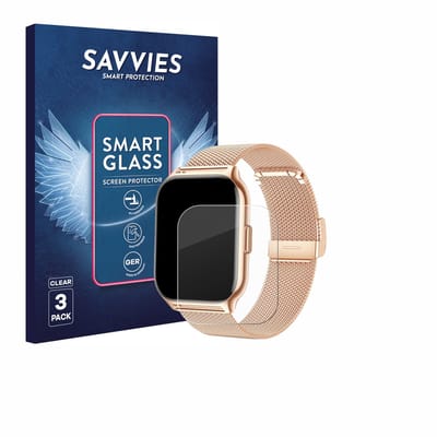 3 Stuks Savvies Screenprotector - geschikt voor APAUK Smartwatch 2.01" - beschermfolie glas transparant
