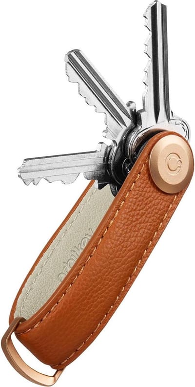 Orbitkey 2.0 Keyholder Pebbled Leather amber
