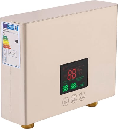 Mini Doorstroomboiler - Tankloze Boiler - Direct Warm Water - Met Afstandsbediening - 3000 Watt - Lichtgoud