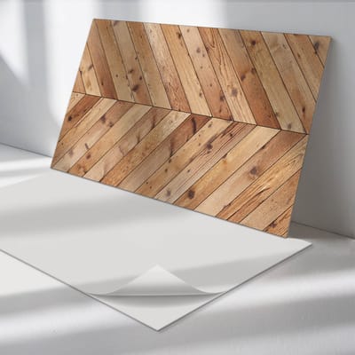 Wallfluent Vinyl Wandpaneel - Diagonaal bordpatroon Vinyl Wandbekleding - 120 cm x 60 cm - Bruin PVC wandpaneel - Verpakking van 1 stuk - Rechthoekig Wandbekleding Vinyl - Texturen Wandpaneel - Zelfklevend Muurpaneel - Wandpaneel Keuken en Badkamer