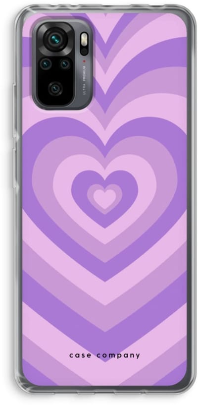 Case Company® - Hoesje geschikt voor Xiaomi Redmi Note 10 Pro hoesje - Hart Paars - Soft Cover Telefoonhoesje - Bescherming aan alle Kanten en Schermrand