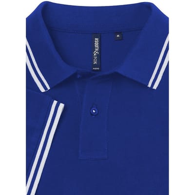 Asquith & Fox Heren Klassiek Fit getipt Poloshirt (Koninklijk / Wit)