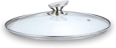 Pannendeksel Glas - Universeel Deksel - Koken en Sudderen - Met Stoomgat - 24 cm - Helder
