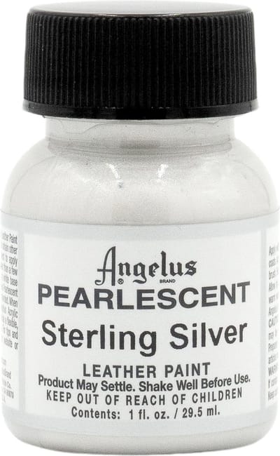 Angelus Leather Acrylic Paint - textielverf voor leren stoffen - acrylbasis - 29,5ml - Parelmoer Zilver