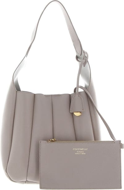 COCCINELLE Leren Schoudertas Bundie Handbag Grained Leather Powder Pink Beige