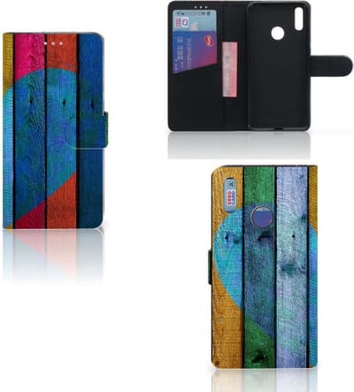 Boekhoesje voor Huawei Y7 (2019) Book Style Case Wood Heart - Cadeau voor je Vriend