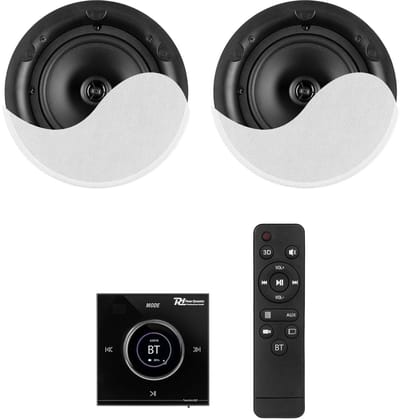 Power Dynamics Powerline B50BSet inbouw versterker met 2 plafondspeakers - 6.5 inch - 2x 25W