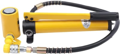 Hydraulische Krik Set - Mini Cilinder Pomp - Zwaar Werk - 10 Ton Capaciteit - 5 cm Slag - Zwart