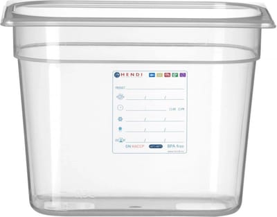 HENDI Gastronorm container – luchtdicht – 5,5L – transparant – 265x162x200 mm