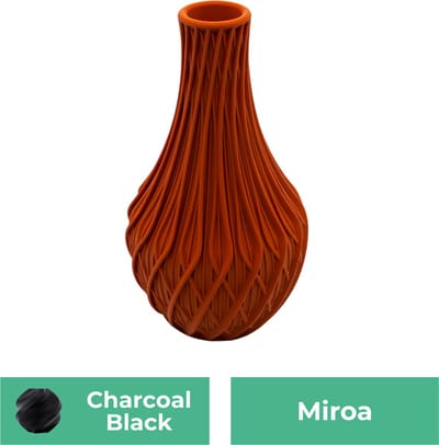 Miroa design vaas – Decoratieve vaas - Zwart - 3d geprinte vaas – geschikt voor droogbloemen - 20CM