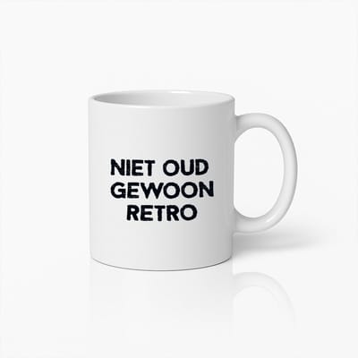 Gekke Retro Stijl Koffiemok – 'Niet Oud, Gewoon Retro' Quote Cadeau voor Vintage Liefhebbers