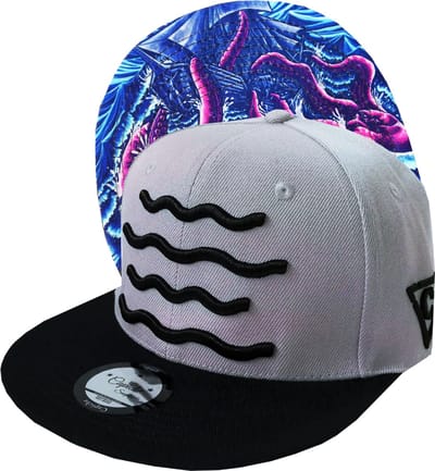 Capiche® Snapback Pet Heren – De Kraken – Grijs & Zwart – Verstelbaar met Druksluiting – Sportcap – Baseball Cap – Mannen Cap