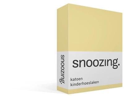 Snoozing katoen kinderhoeslaken - 60x120 cm - Junior - Geel