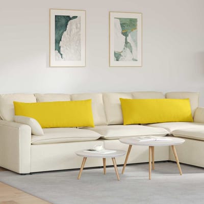 vidaXL - Zitkussens - 2 - st - Stof - Licht - Geel - 120 - x - 40 - cm