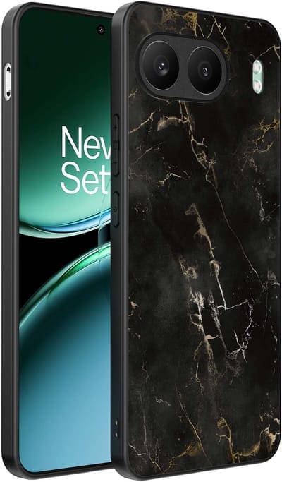 Smartphonica Telefoonhoesje Geschikt voor OnePlus Nord 4 met marmer opdruk - TPU backcover case black marble design - Zwart geschikt voor OnePlus Nord 4