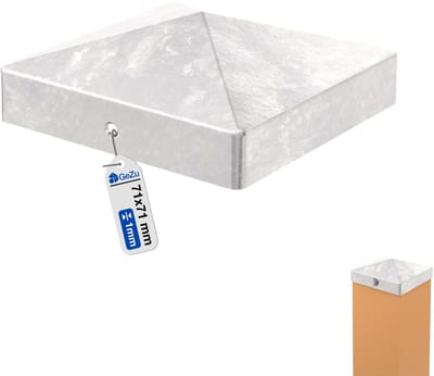GeZu Impex Paalkappen Thermisch verzinkt 71 x 71 mm afdekkap afdek palen kapjes voor schuttingpalen