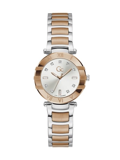 Gc Gc Cruise Kwarts Analoog Horloge Zilverkleurig En Roségoudkleurig Kast: 100% Roestvrij Staal | Armband: 100% Roestvrij Staal 32 Z03001L1MF