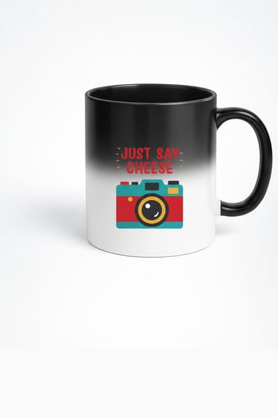 Just Say Cheese Magische Fotografie Mok - Zwart Magic Mug