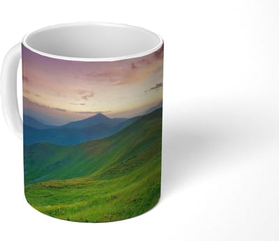Mok - Koffiemok - Berg - Gras - Landschap - Avond - Mokken - 350 ML - Beker - Koffiemokken - Theemok