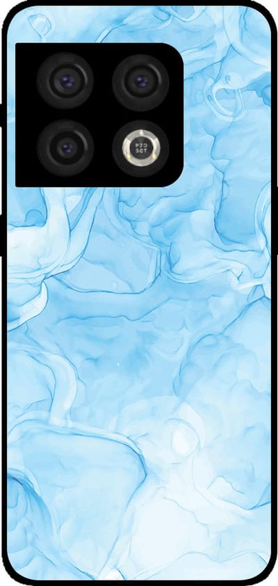 Smartphonica Telefoonhoesje Geschikt voor OnePlus 10 Pro met marmer opdruk - TPU backcover case marble design - Lichtblauw geschikt voor OnePlus 10 Pro