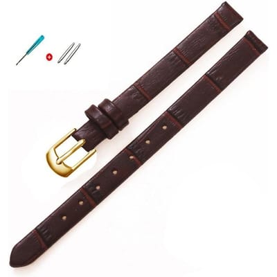 8mm 10mm Dames Meisjes Slanke Lederen Band Kwaliteit Horloge Accessoires Riem Slub Horlogeband Rose Gouden Pin Gesp 16mm gray
