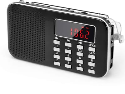 Unyqoos® Draagbare compacte radio met MP3 en zaklamp voor buitenactiviteiten
