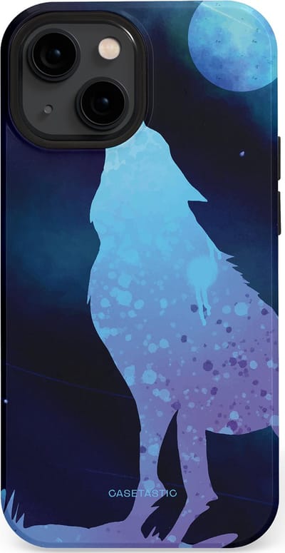 Casetastic Hoesje Geschikt voor Apple iPhone 13 Mini Magsafe - Stijlvolle Beschermende Duo-layer Case - Blauwe Wolvennacht