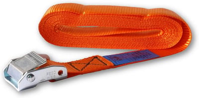 Polyester riem met getande klemgesp - 650 kg - 35 mm breed - 5 m lang