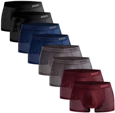 BOXR Boxershort Heren 8 Pack - Bamboe Ondergoed Heren - Duurzaam & Ademend - Zijdezacht - Perfecte Pasvorm - Ondergoed Heren - Onderbroeken Heren - Ideaal voor Dagelijks Gebruik & Sport - Maat L