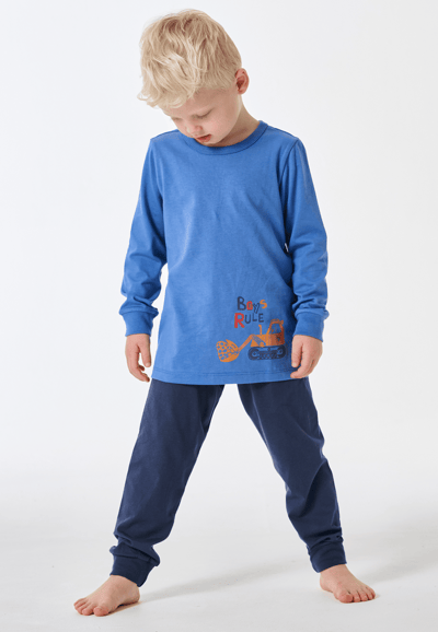 Lange pyjama met manchetten, blauw - Kids Nightwear 104
