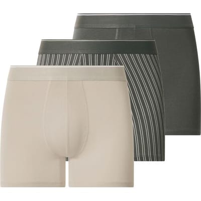 ESMARA Set van 3 heren boxers (Strepen/donkergrijs/beige, M)