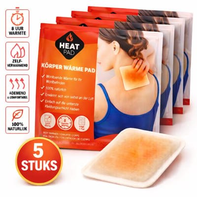 Warmte pleister - Warmte pad - Heat pad 13x10cm - Pijnverlichting Menstruatie - Menstruatie Pleister-Warmte Patch voor rug, schouders, spierpijn en nek-5 stuks