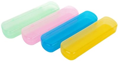 Dailygoods- Tandenborsteldoos 6 Stuks - Draagbare Opbergdoos - Antibacterieel - Met Deksel - Voor Tandpasta - Afmetingen 21 x 5,5 x 3 cm - Tandenborstelhouder