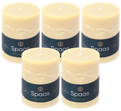 Spaas Rustieke Stompkaarsen - Ivoor – 80/110mm - circa 65 uur - 5 kaarsen