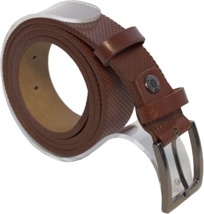 Leren Dames Riem Cognac Met Print Of Heren Riem Echt Leer 3 cm Breed - 110 cm (Taillemaat 90 cm)