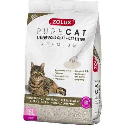 Purecat premium ultra licht mineraal klonterstrooisel Zolux