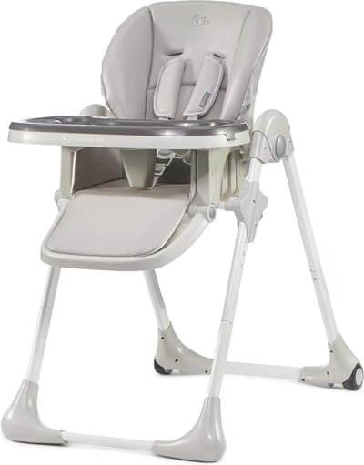 Eetstoel Baby 6 Maanden en Ouder - Kinder Eetstoel - Kinderstoel - Inklapbare Eetstoel - Kinderzetel - Grijs met Wit
